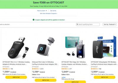[Apply Rs.300 Coupon]  Ottocast Electrical Accessories