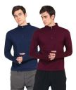 Ap'pulse Men's 1/4 Zipper Hi Neck Thumbopen (Pack of 2)...
