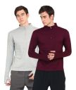 Ap'pulse Men's 1/4 Zipper Hi Neck Thumbopen (Pack of 2)...