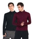 Ap'pulse Men's 1/4 Zipper Hi Neck Thumbopen (Pack of 2)...