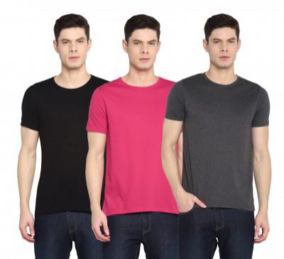Ap'pulse Men's Short Sleeve Round Neck Tshirt(Pack of 3)