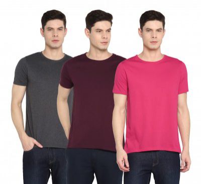 Ap'pulse Men's Short Sleeve Round Neck Tshirt(Pack of 3)