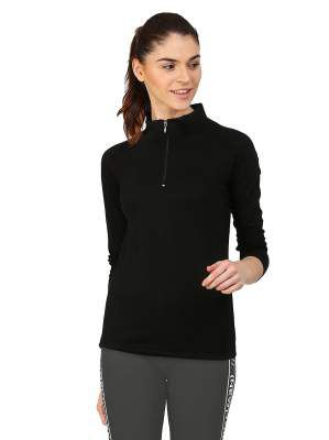 Ap'pulse Women's 1/4 Zip Slimfit Raglan Sleeve Tshirt
