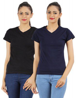 Ap'pulse Women's Combo T Shirt (Pack of 2)