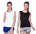 Ap'pulse Women's Sleeveless Henley(Pack of 2)...