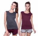 Ap'pulse Women's Sleeveless Henley(Pack of 2)...