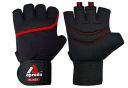 Aprodo Sports Weight Lifting Workout Gym Gloves with Wrist Support, Unisex, Free Size (Black RED)...