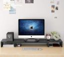 APRODZ 3 Shelf Monitor Stand Riser with Adjustable Length and Angle, Black...