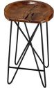 Aprodz Backless Acacia Wood Counter Stool with Metal Legs...