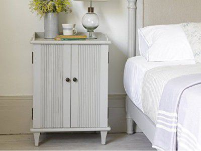 [Extra Rs.3750 OFF] APRODZ Mango Wood Faleu Two Door Bedside Storage Table for Living Room | White Finish