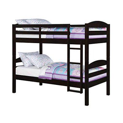 Aprodz Mango Wood Fistza Kids Bunk Beds with Ladder for Bedroom | Brown Finish