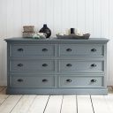 APRODZ Mango Wood Storage Cabinet Marceio Chest of 6 Drawers Furniture for Living Room | Grey...