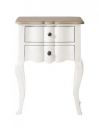 APRODZ Mango Wood Tinto Stylish Bedside Table for Bedroom Living Room with 2 Drawer End Table | White Finish...