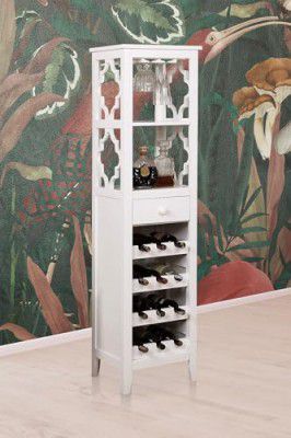 APRODZ Mango Wood Wine Storage Stylish Haxtun Bar Cabinet for Living Room