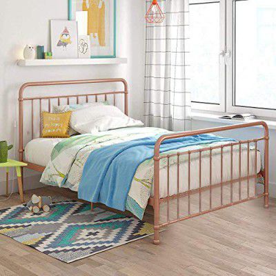 [EXTRA ₹10250 OFF] APRODZ Marks King Size Metal Bed (Metal - Rose Gold Powdercoated)