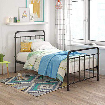 [Extra Rs.4600 OFF] APRODZ Marks Twin Size Metal Bed (Metal - Black Powdercoated)