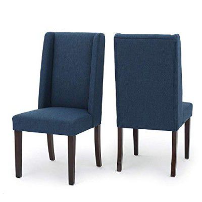 APRODZ Rove Fabric Dining Chair (Set of 2), Navy Blue