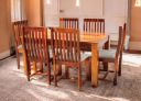 APRODZ Sheesham Wood and Upholstered Epso 6 Seater Dining Table...