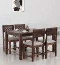 APRODZ Sheesham Wood Durque 4 Seater Dining Table Set for Home | Dining Furniture | Walnut Finish...