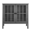 APRODZ Soild Wood Vicuna Two Door Sideboard Storage Cabinet | Grey Finish...