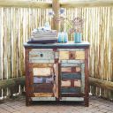 APRODZ Solid Wood Kerch Sideboard Storage Cabinet for Living Room | Wooden Cabinet for Kitchen | Multicolor Finish...
