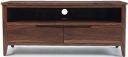 APRODZ Solid Wood Pallazo TV Unit with 2 Drawers & Shelf Storage Entertainment Unit Center Console TV Table for Living Room Furniture (Brown)...