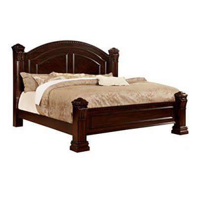APRODZ Solid Wood Without Storage Queen Size Clare Bed for Bedroom Stylish | Dark Brown Finish