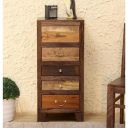 APRODZ Wooden Designer Antique Chest of Drawer | Cabinet with 5 Drawers | Sheesham Wood | Walnut Finish...