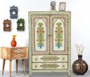 APRODZ Wooden Handpainted Wardrobe Cupboard for Multipurpose Storage Organizer Almirah (Multicolor)...