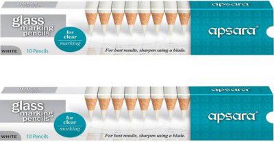 APSARA Glass marking Pencil Pack Of 20 Pencil  (Set of 20, White)