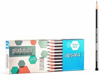 APSARA Platinum Extra Dark Pencil (Black, Silver)