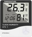 APTECHDEALS HTC-1 HTC-1 Digital Hygrometer Thermometer Humidity Meter With Clock LCD Display...
