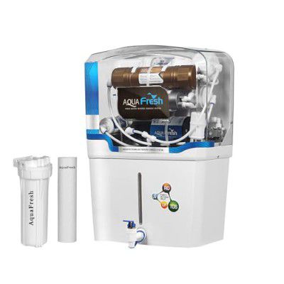 Aqua Fresh 12-Liter RO Water Purifier with Copper Charge Technology - Advanced RO+UV+UF System for Home & Office (Made in India) | White-TPT