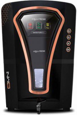 Aqua Fresh OMNY BLACK COPPER ORP BOREWELL/ MUNICIPAL ELECTRIC RO WATER PURIFIER 12 L RO + UF + Minerals + Copper Water Purifier (Black, Copper)