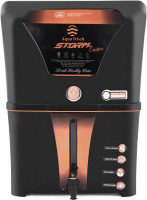 Aqua Frisch Storm Black Copper with Orp+Alkaline+Ro+Uf+Tds Adjuster+Antioxidant 12 L RO Water Purifier with Prefilter  (Black)