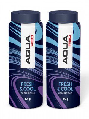 AQUA RED Set Of 2 Fresh & Cool Talc Powder - 100 g Each