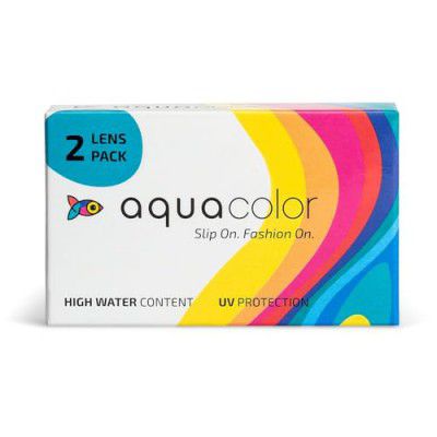 Aquacolor Monthly Disposable Colored Lenses with 0 Power - Amazing Olive - (2 Lens/Box)