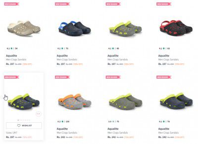 Aqualite Men's Clogs Sandals Upto 78% off starting From Rs.197