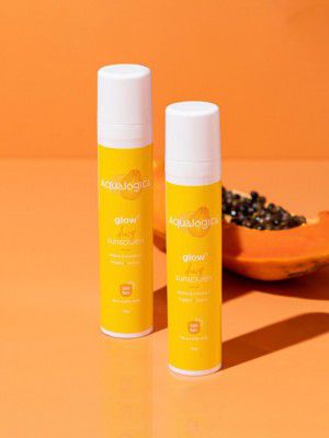 Aqualogica Set of 2 Glow+ SPF50 Dewy Sunscreen with Vitamin C & Papaya - 50 g each