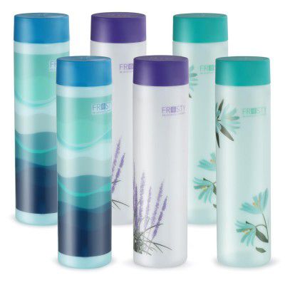 AQUAWARE Frosty Plastic Food Grade Fridge Round Bottle (6 pieces)