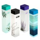 AQUAWARE Frosty Plastic Food Grade Fridge Square Bottle Gift Set (4 Pieces,1L,Labelled Floral Design)...