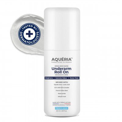 Aqueria 5.5% AHA BHA French Underarm Brightening Roll On | 48H Odour Control | 50ml