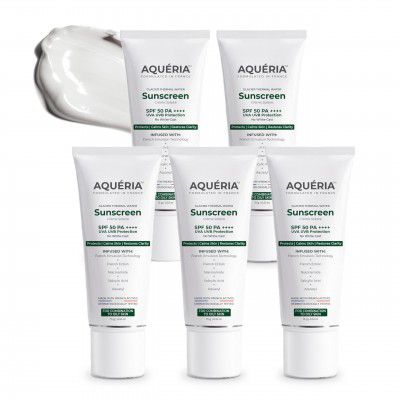 Aqueria Oil Control Brightening Gel Multi-Active French Sunscreen SPF 50 PA++++  (Pack of 5) 75g