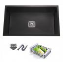 Aquieen Handmade Kitchen Sink Single Bowl 24 x18 x 10 (Black)...