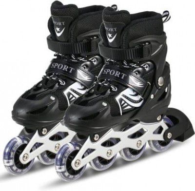 AR Jouiet Mansion Adjustable Aluminium Inline Skates with LED Lights for Boys Girls And Adult In-line Skates - Size 6-9 UK&nbsp;&nbsp;(Multicolor)