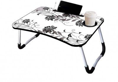 Arabic Foldable Wooden Laptop Bed Tray Table, Multifunction Lap Tablet Desk with Cup Holder