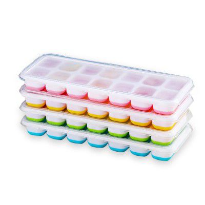 ARABIZ Ice Cube Tray, 2 Pack, 28 Ice Cubes, Easy Release Silicone, Ice Cube Tray, BPA Free and LFGB Certified, Stackable