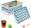 ARABIZ Plastic Mini Round Ice Cube Tray with Lid Ball Maker for Fresh Juice...
