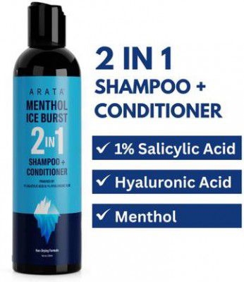 ARATA Menthol Ice Burst 2-in-1 Shampoo + Conditioner | With 1% Salicylic Acid  (200 ml)