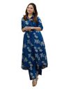 Arayna Women's Cotton Floral Printed Co-ord Set - Straight Kurta Palazzo Pants, Blue...